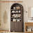 81" Tall Arched Cabinets, Bookcase With Storage, Walnut-1935182987