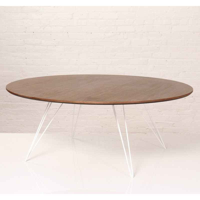 Williams Single Coffee Table, White, 18" H x 46" W x 40" D, Walnut