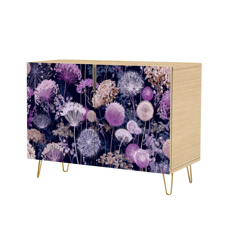 Buffet Buffet avec rangement Mystical Floral Universe Celestial avec 2 portes pour le salon et la cuisine