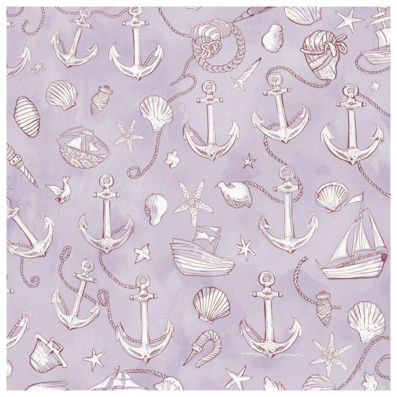Édredon Nautical Anchor Seashells, Simple extra long