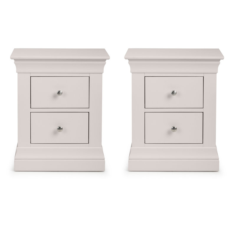 Dial 50cm W Solid Wood Bedside Table, Grey