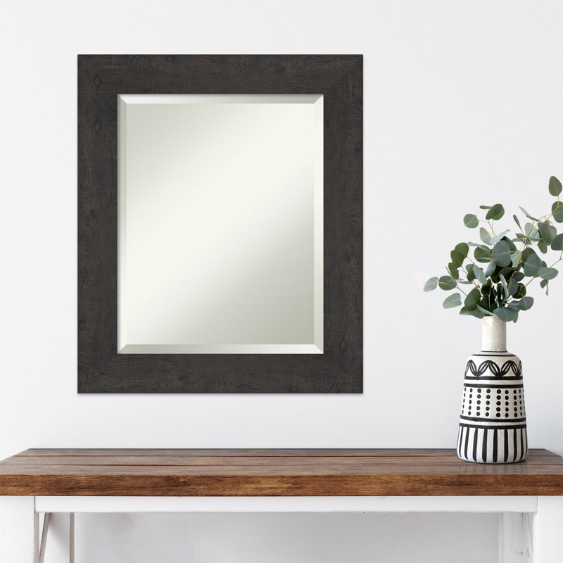 Alissone Flat Wall Mirror, 25.5" x 21.5", Black