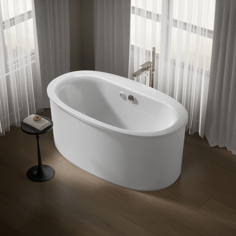 Sunstruck 60.5" x 35" Freestanding Air Acrylic Bathtub, White