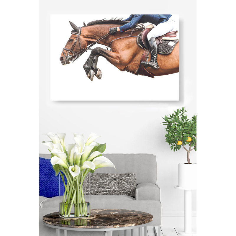 Kerriana Horse Jump - Reproduction de photo sur toile tendue, H 24 po x l 36 po x 1,5 po