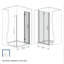 Porte de douche pliante, verre trempé de 1/4 po (6 mm), cadre en aluminium noir mat, film antidéflagrant