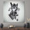 Art mural 3D argenté mettant en vedette un couple romantique abstrait sur une toile de qualité supérieure