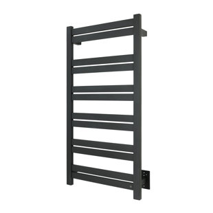 Grande 12 Electrical Wall-mounted Towel Warmer, Black, Hardwired, 12 Bars