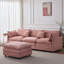 Canapé modulaire de 105 pouces avec revêtement en chenille, conception en forme de L avec repose-pieds pour un confort ultime et une disposition flexible.-128896120