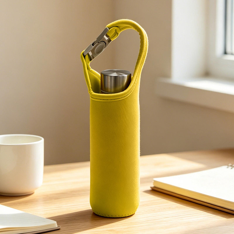 Pochette en verre pour bouteille d'eau, Jaune