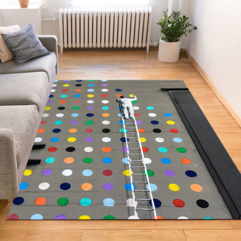 Non-Woven Soft Type Printed Rug with Intricate Floral Design Ideal for Enhancing Any Indoor Living Space