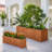 2-Piece Cedar Wood Outdoor Planter Box Set with Drainage, 60-Inch and 72-Inch Rectangular, Brown