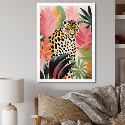 Green And Pink Leopard Tropical Elegance I - Leopard/Cheetah Animal Wall Art -  Bungalow Rose, 7D02A5C6BC4C438BB4D10AE69C73E7AC