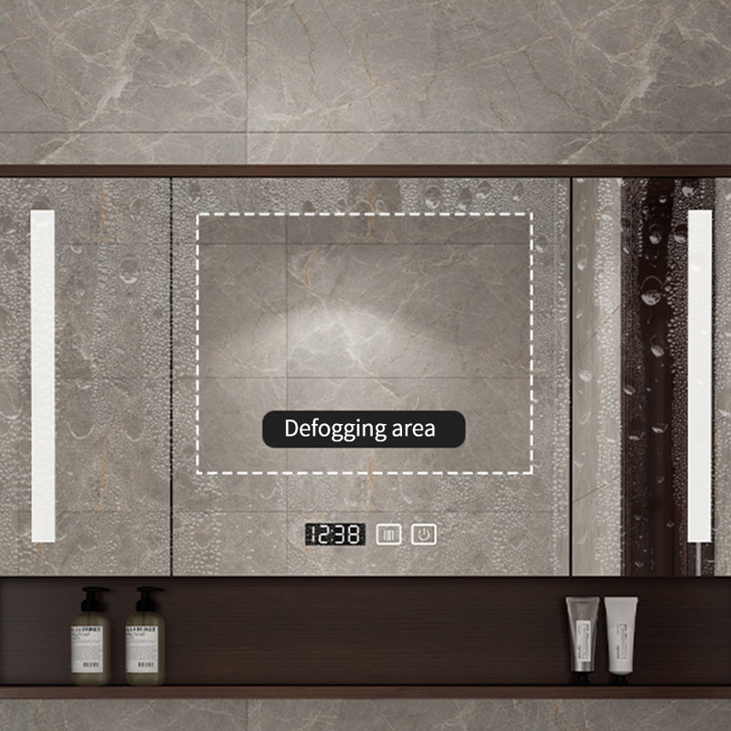 Chinese style brown bathroom cabinet
