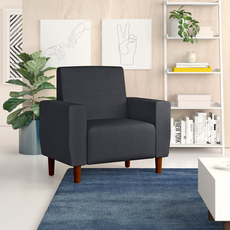 Hysell Velvet Armchair, Dark Blue