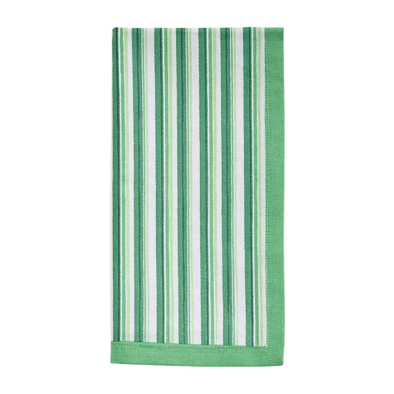 Ensemble de 4 serviettes de table Patricia Geo, Carré 20 po, Rayures vertes