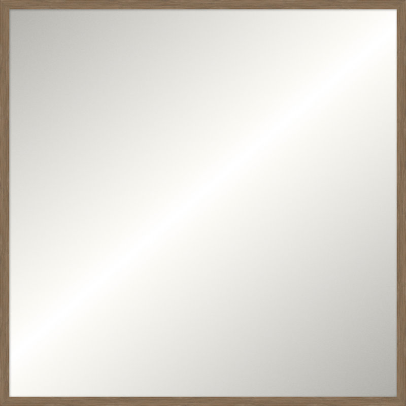 Miroir brun Pinebridge, Carré 43,75 po x 43,75 po, Non biseauté