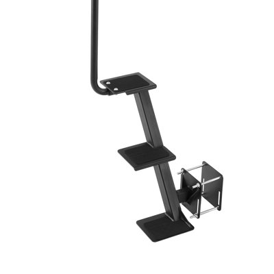 Marches de remorque de bateau, marches de remorque de bateau robustes à 3 marches avec poignée, surface antidérapante, 3 options d'angle de fixation, échelle en acier au carbone convenant à un cadre de 3 po x 3 po / 3 po x 5 po / 4 po x 4 po Fixation latérale