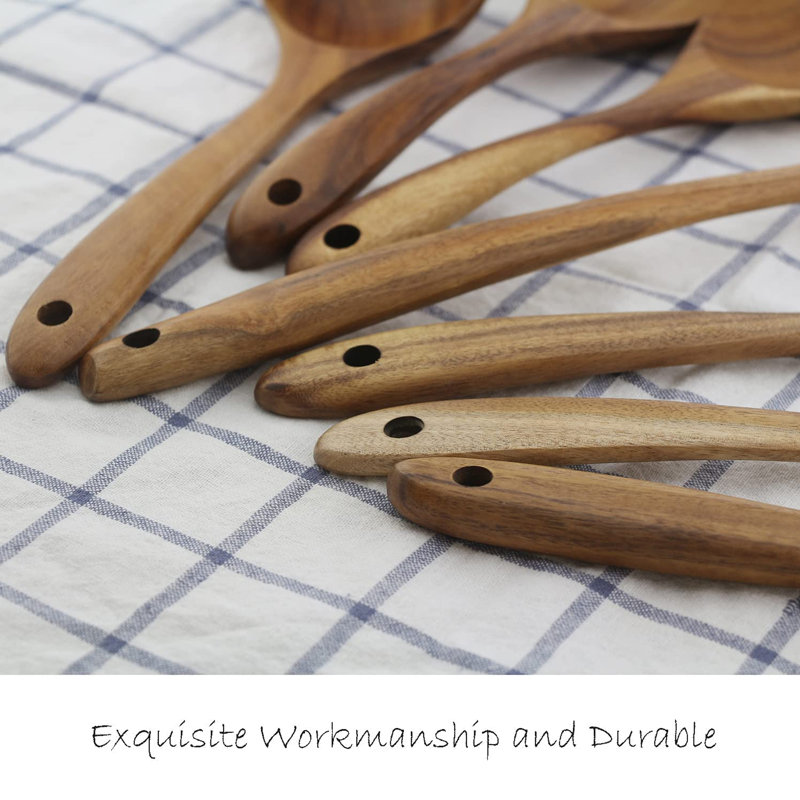 Ensemble de 7 cuillères à cuisson en bois 7 pièces