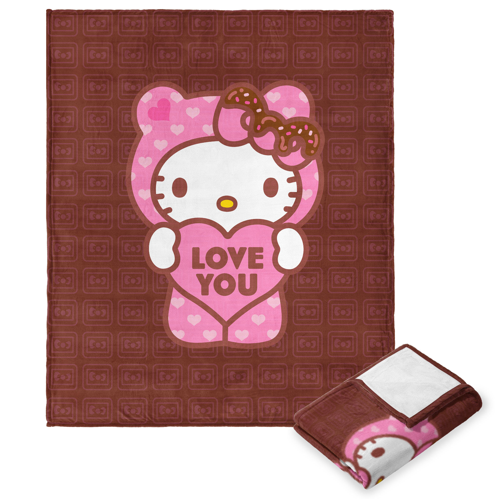 Northwest Hello Kitty Smitten Youth Silk Touch Comfy Throw Blanket with  Sleeves, 48 x, 48