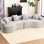 4 sièges gris avec housse en chenille - conception luxueuse, éponge de 60 duretés, sans assemblage, - 4 salon 30D fermeté moyenne, sécuritaire et portable pour un mouvement pratique