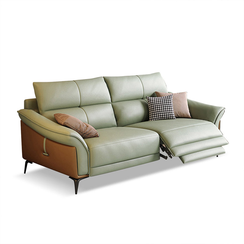 Causeuse-coussin standard en cuir véritable vert