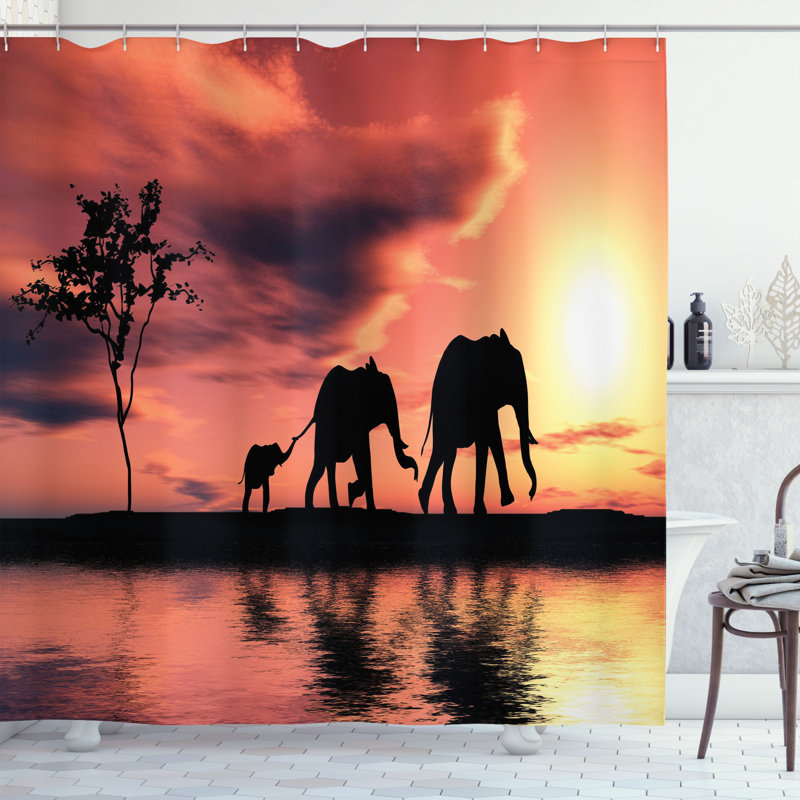 Shower Curtain with Hooks Included, 75"H x 69"W