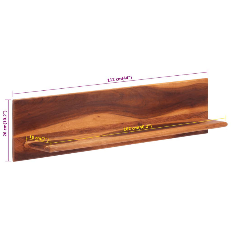 Scullin 2 Piece Acacia Solid Wood Floating Shelf