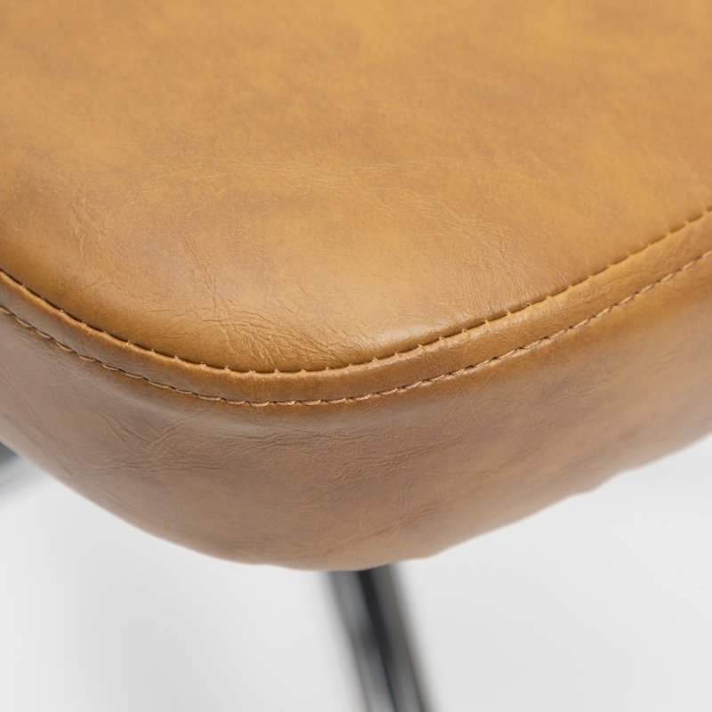 Carli Rattan Leather Office Chair, Brown
