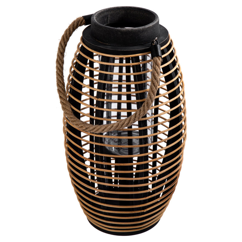 Lanterne en bois, H 22,5 po x l 8,25 po x P 8,25