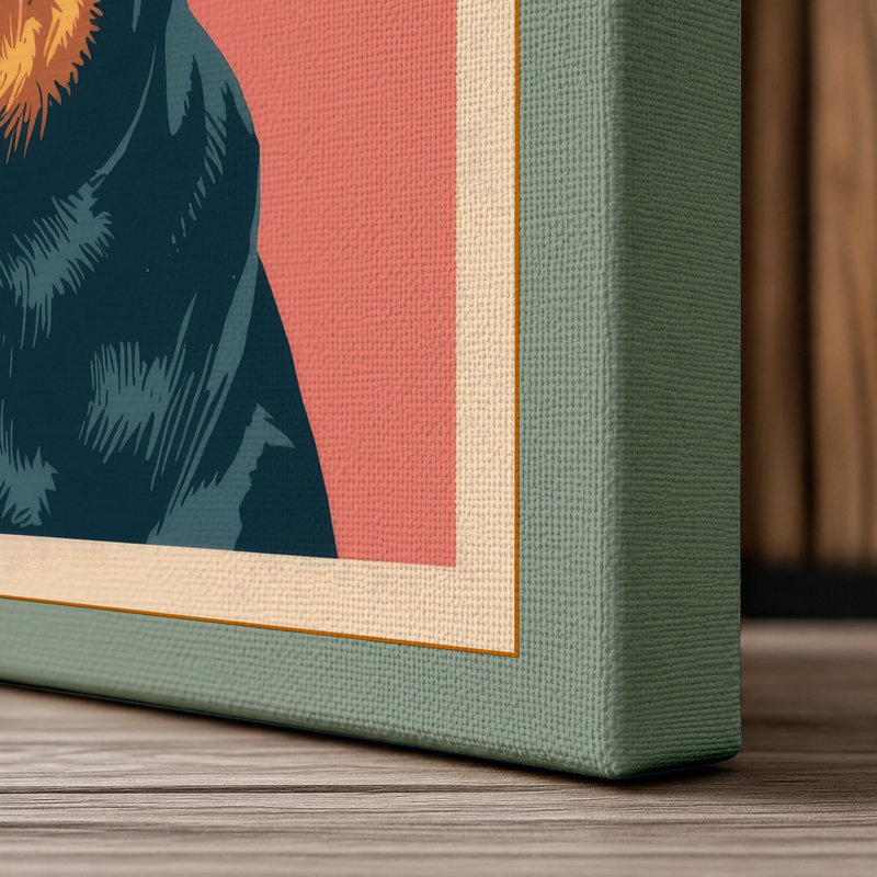 Rottweiler Portrait Modern - Wrapped Canvas, 24x16 - 61.0 x 40.6 cm, Sage Border