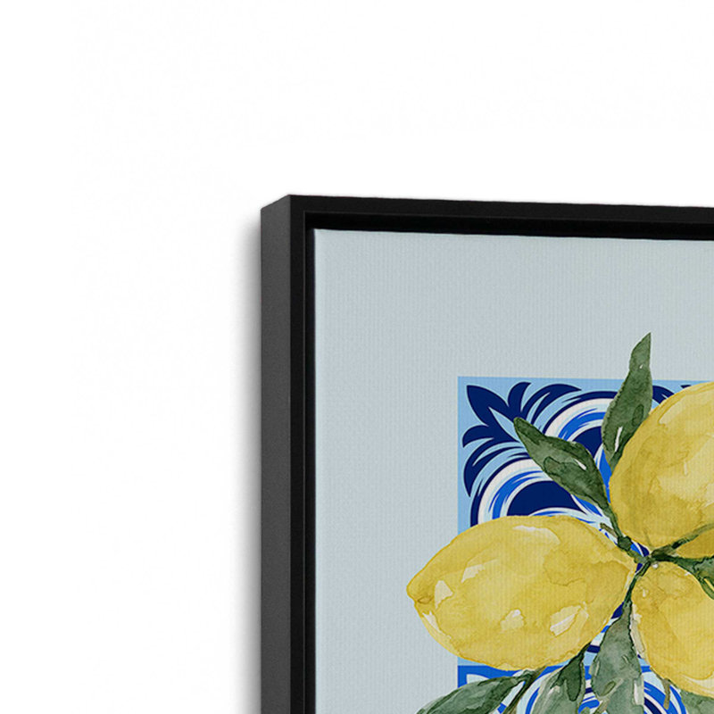 Impression sur toile marocaine Tile and Lemon, H 12,75 po x l 8,75 po, Noir satiné