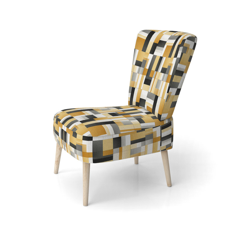 Geometric Blocks Harmony - Chaise d'appoint rembourrée moderne et contemporaine