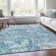 Premium Machine Washable Prisco Teal Rug