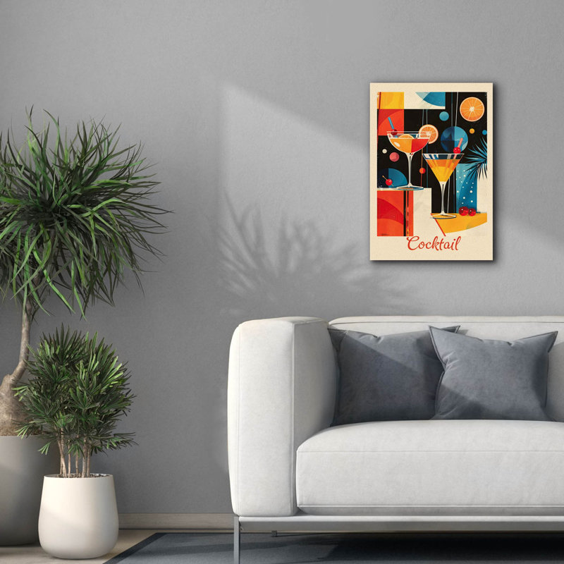  «Vintage Abstract Cocktail Affiche 1» par Momart, art mural sur toile, 18 po x 26 po, H 26 po x l 18 po