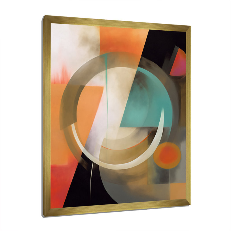Charleigh Exploration de motifs abstraits V sur toile, H 44 po x l 34 po x P 1,5 po, Encadrement doré