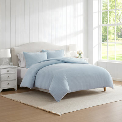 Ensemble de housse de couette réversible en coton massif Martha Stewart Rowan