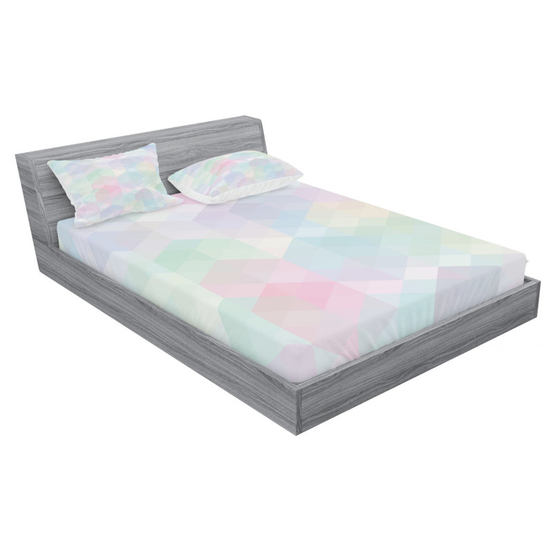 Microfiber Geometric Sheet Set, Full Sheet Set with Fitted Sheet