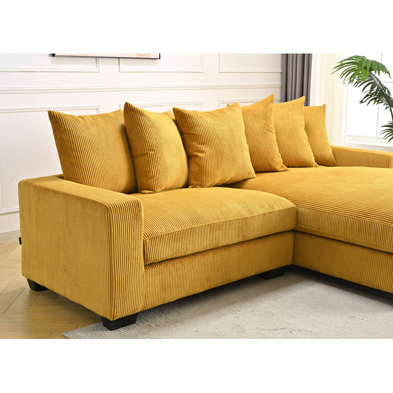 Luxe Oversized Two-Piece Sectional Couches For Living Room, 102.4-Inch L Shaped Sofa With Chaise, Upholstered With Corduroy Fabric