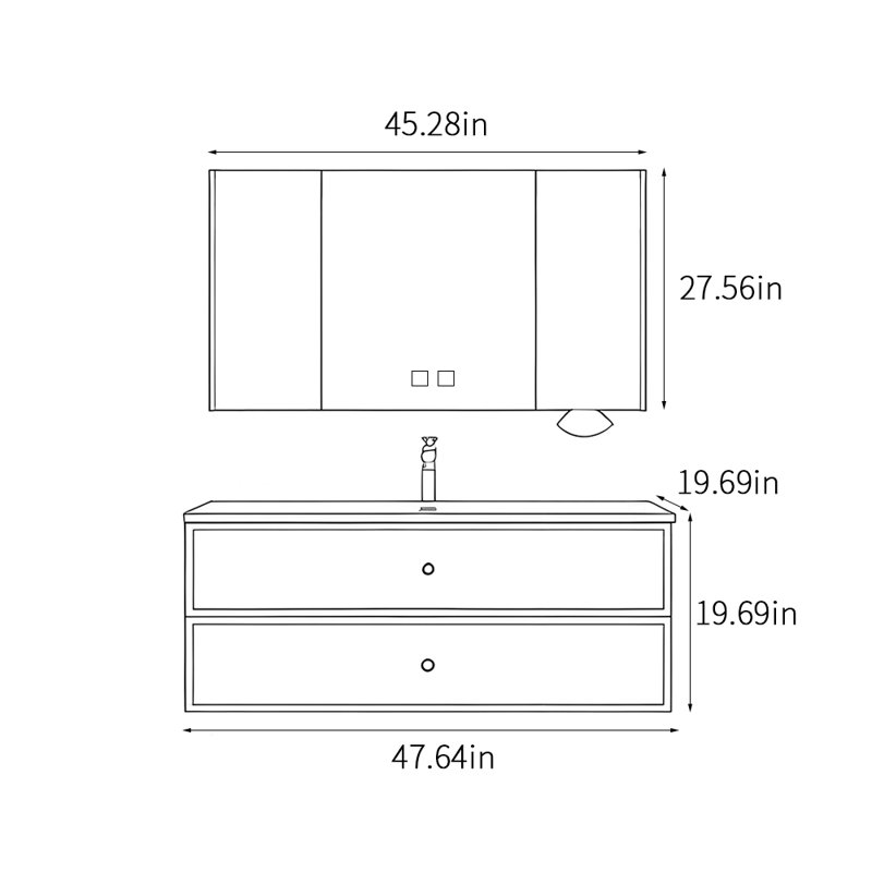 Armoire de salle de bain style rétro français, Noir