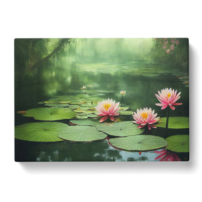 Tranquil Water Lily Pond - Wrapped Canvas