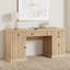 Bureau de bureau cannelé 60 po avec station de charge, bureau d'ordinateur de direction moderne avec classeur 60 po-525441438