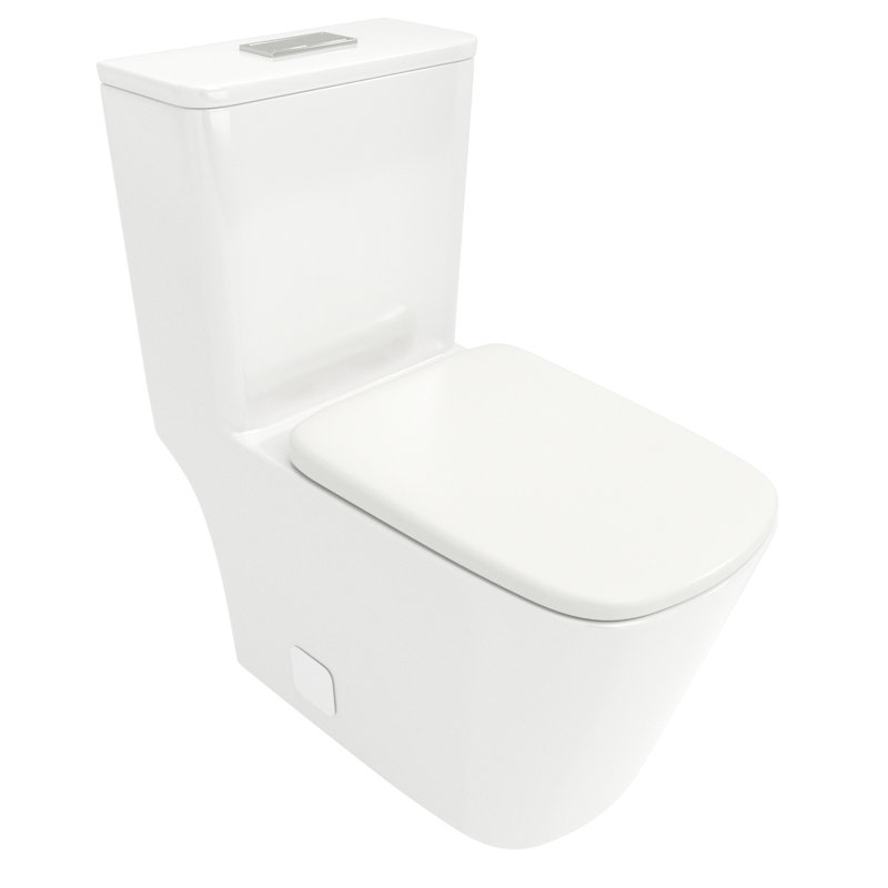 Toilette en céramique à double chasse - Conception allongée pour plus de confort Jet d'eau puissant, nettoie efficacement