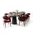Modern 47"-83" Extendable Dining Table Set With Upholstered Velvet Dining Arm Chairs-487225556-487225567
