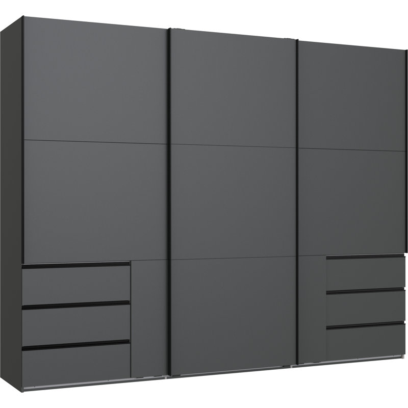 Guardino 3 Door Wardrobe, 236cm H x 300cm W x 65cm D, Graphite