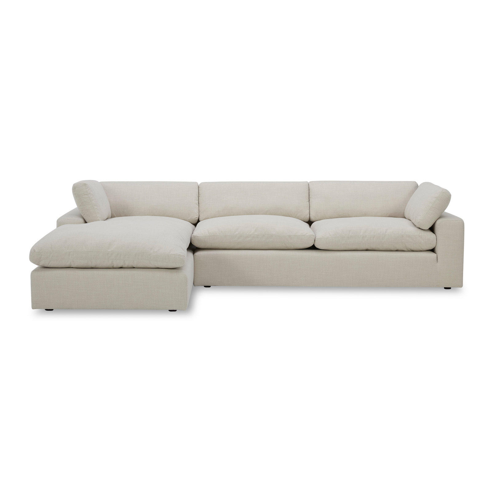 Asher Linen Sofa and Chaise, Effie Linen Performance Linen, Left Hand Facing