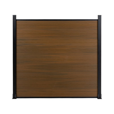 6Ft H X 6Ft W Composite Privacy Fence Panel With Aluminum Frame, No Dig Easy Install