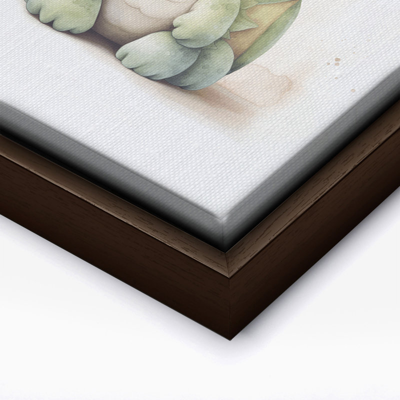 Bébé dragon en peluche, Canvas, Brown Framed, 11"H x 14"W
