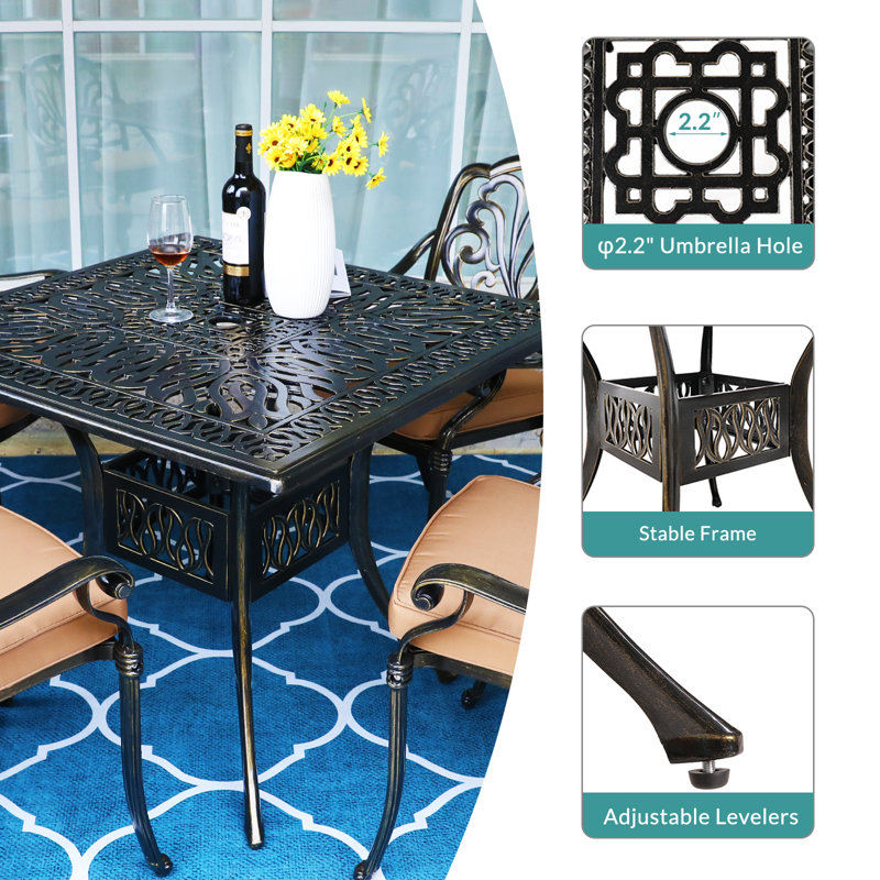 Table bistro en aluminium, Bronze
