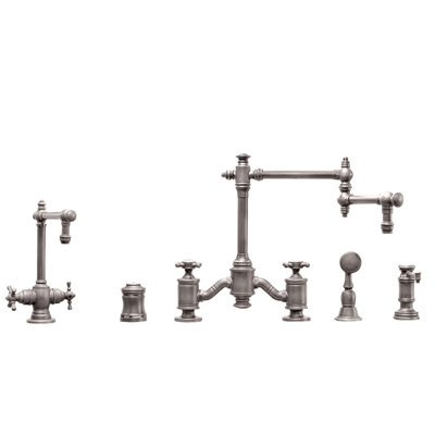 Towson Bridge Faucet - 18" Articulated Spout - Cross Handles
