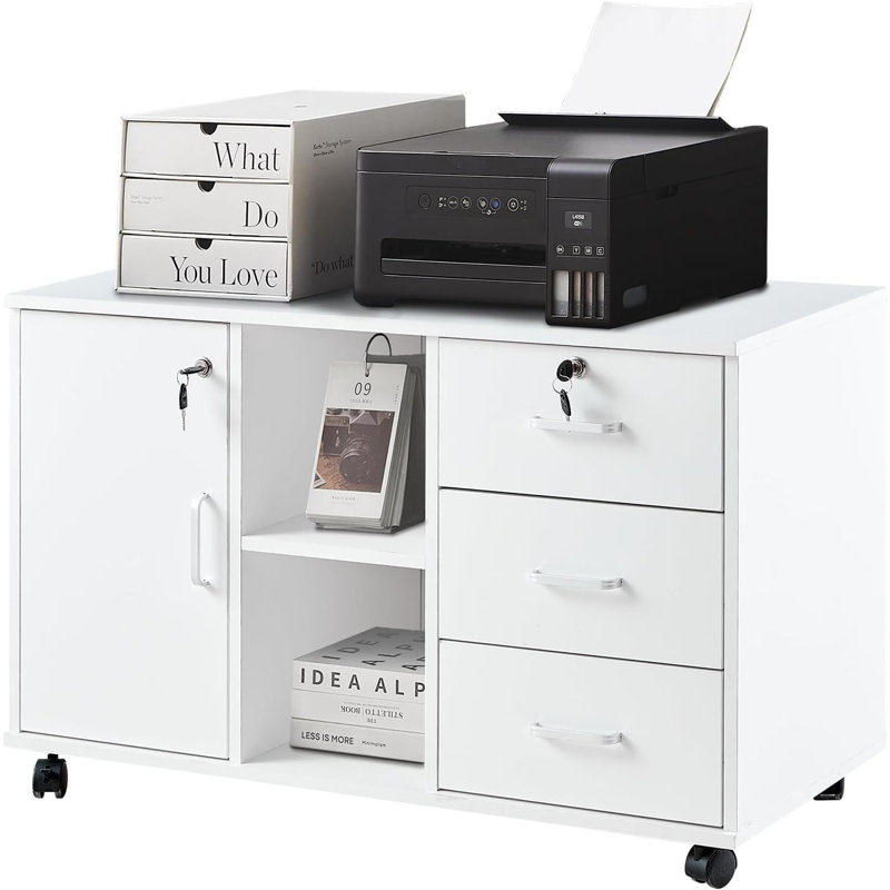 57cm H x 90cm W Printer Stand, White